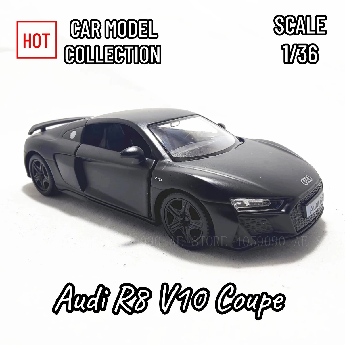 Модель автомобиля Audi R8 V10, металлическая литая, в масштабе 1:36