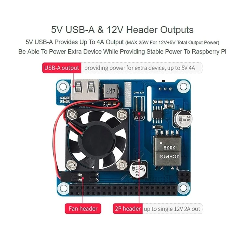 Фото Плата POE HAT Power Over Ethernet (TyprC) для RaspberryPi 4B/3B+ X3UF №3