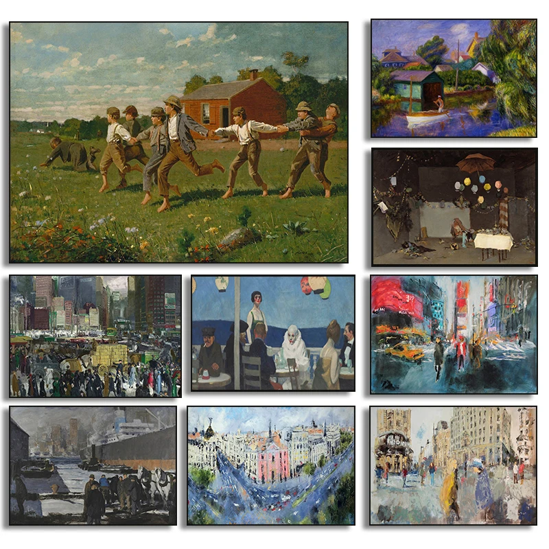 Ретро знаменитый Winslow Homer Весенняя посадка и осенний урожай Холст Картина Антикварное искусство Гостиная Клубная музыкальная комната Домашний декор