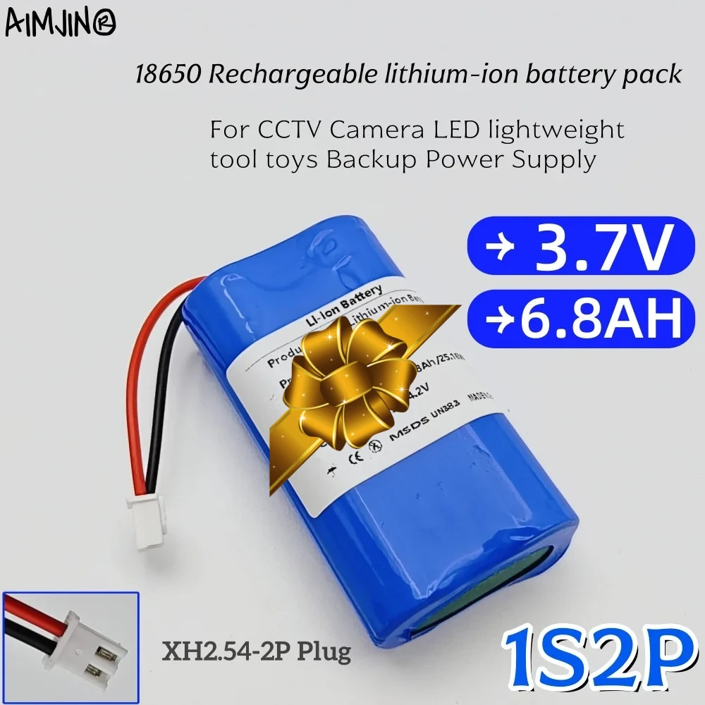 1S2P 18650 литий-ионные аккумуляторы 3,7 В перезаряжаемая батарея для камеры видеонаблюдения резервный источник питания подметальная машина светодиодный светильник
