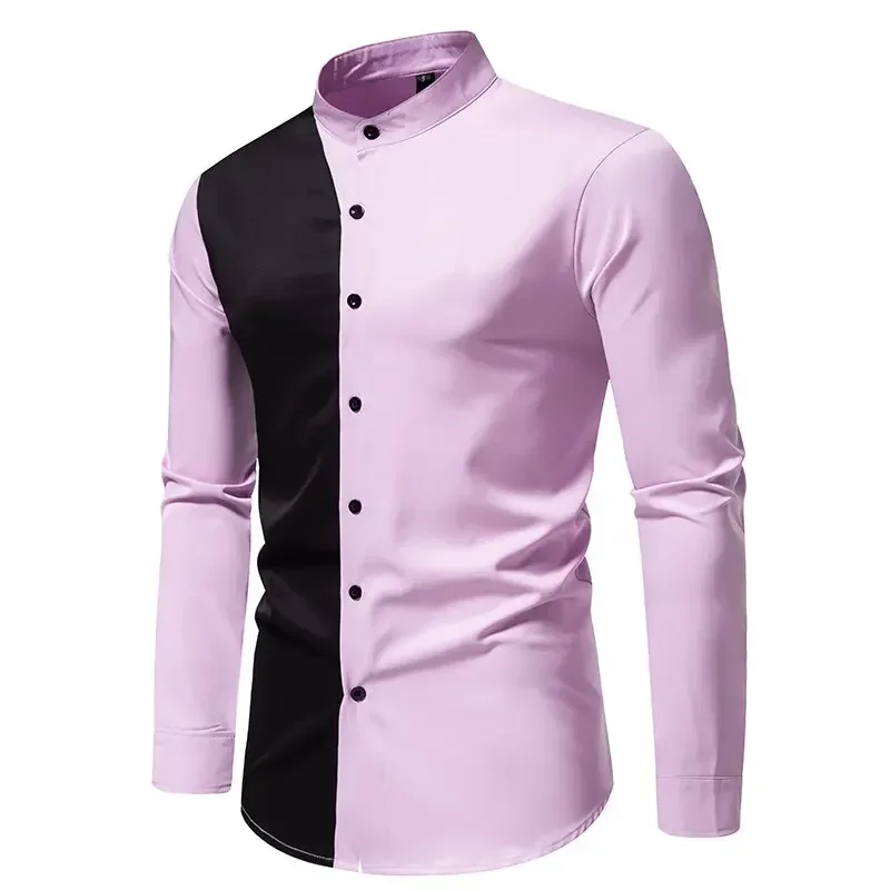 Фото Роскошная одежда, мужская классическая рубашка Blusas Estampadas, лоскутная цветная рубашка для свадебной вечеринки, социального фестиваля, Hombre, рубашки для джентльменов в стиле стимпанк №3