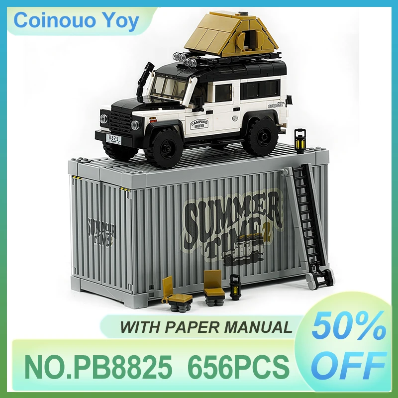 НОВЫЙ PB8825 Land-Rover Camper Car SUV Speed Toy Champion Building Block Кирпичи с контейнером Дисплей Коробка Рождественский Рождественский подарок Дети