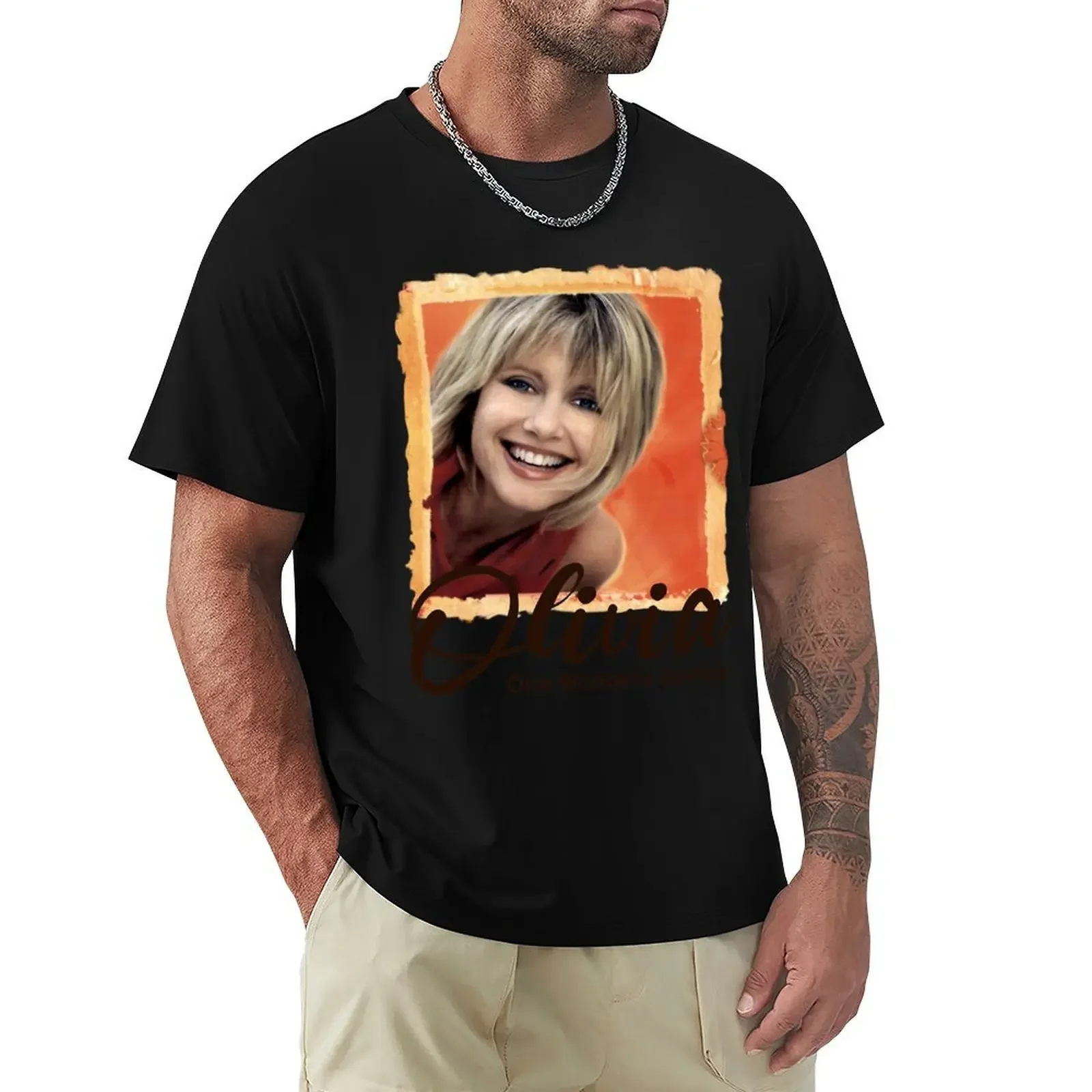Фото Футболка Olivia Newton One Woman's Journey, футболка с рисунком, летние футболки, набор мужских футболок с рисунком №3