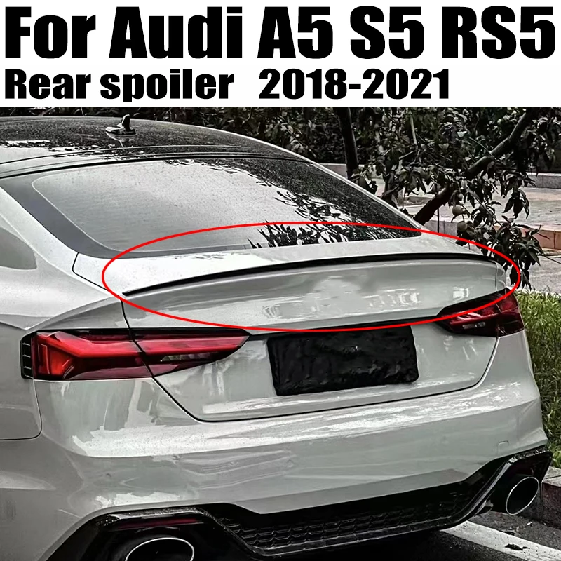 Задний спойлер из углеродного волокна для Audi A5 B9 S5 RS5 4 Door 2018-2021, аксессуары для тюнинга крышек БАГАЖНИКА АВТОМОБИЛЯ