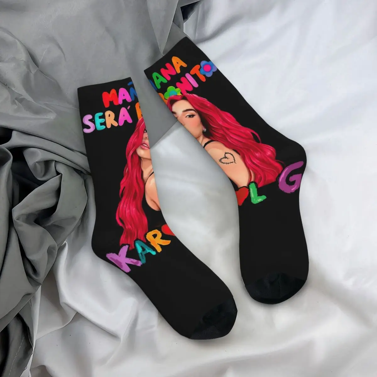 Фото Модные женские и мужские носки в стиле Харадзюку, Karol G, Manana Sera, щено, дизайнерские, средние Носки, мягкие, Лучшие идеи для подарка №3