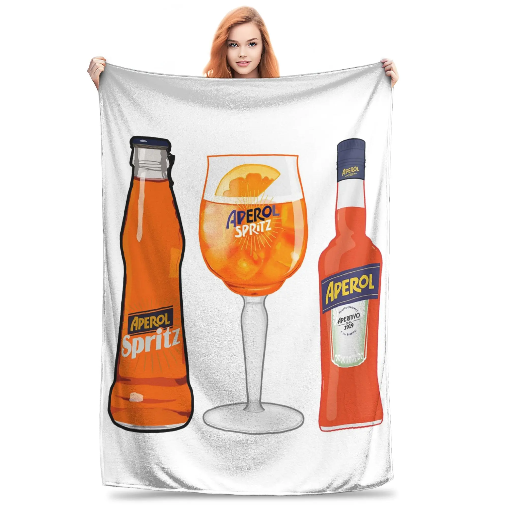 Одеяло Aperol Lov, мягкое теплое фланелевое одеяло, покрывало для кровати, гостиной, пикника, путешествий, дома, дивана
