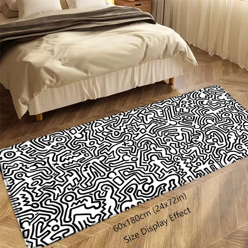 B-Keith Haring Граффити Тумбочка Ковер Нескользящий Коврик Для Ванной Комнаты Коврик Для Входной Двери Гостиная Домашний Деко...