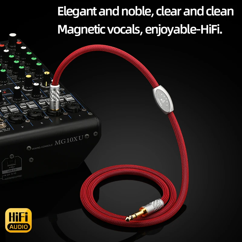 Фото Аудиокабель ATAUDIO HiFi 6.5 Hi-end 6N Pure Silver для гитарного микшера Усилитель Aux Гитарный кабель 6,5 мм TRS Jack Аудиокарта №3
