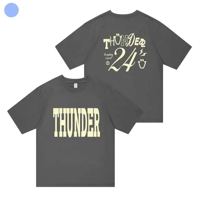 Kpop ATEEZ THUNDER 2024 топы с выдвижным круглым вырезом Футболка среда футболка Забавный Повседневный принт модная футболка одежда (art.: 3920c66c842e3) - 3920c66c842e3