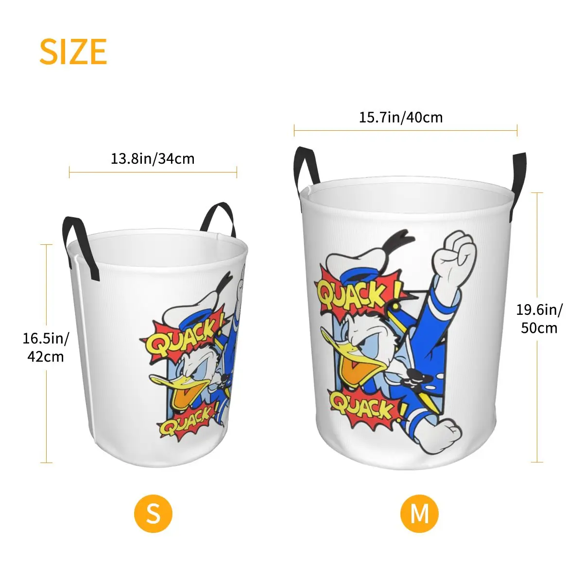 Изготовленная на заказ корзина для белья Donald Duck QUack QUack, складная корзина для одежды, органайзер для игрушек, контейнеры для хранения (art.: 3920cf0cec094) - 3920cf0cec094