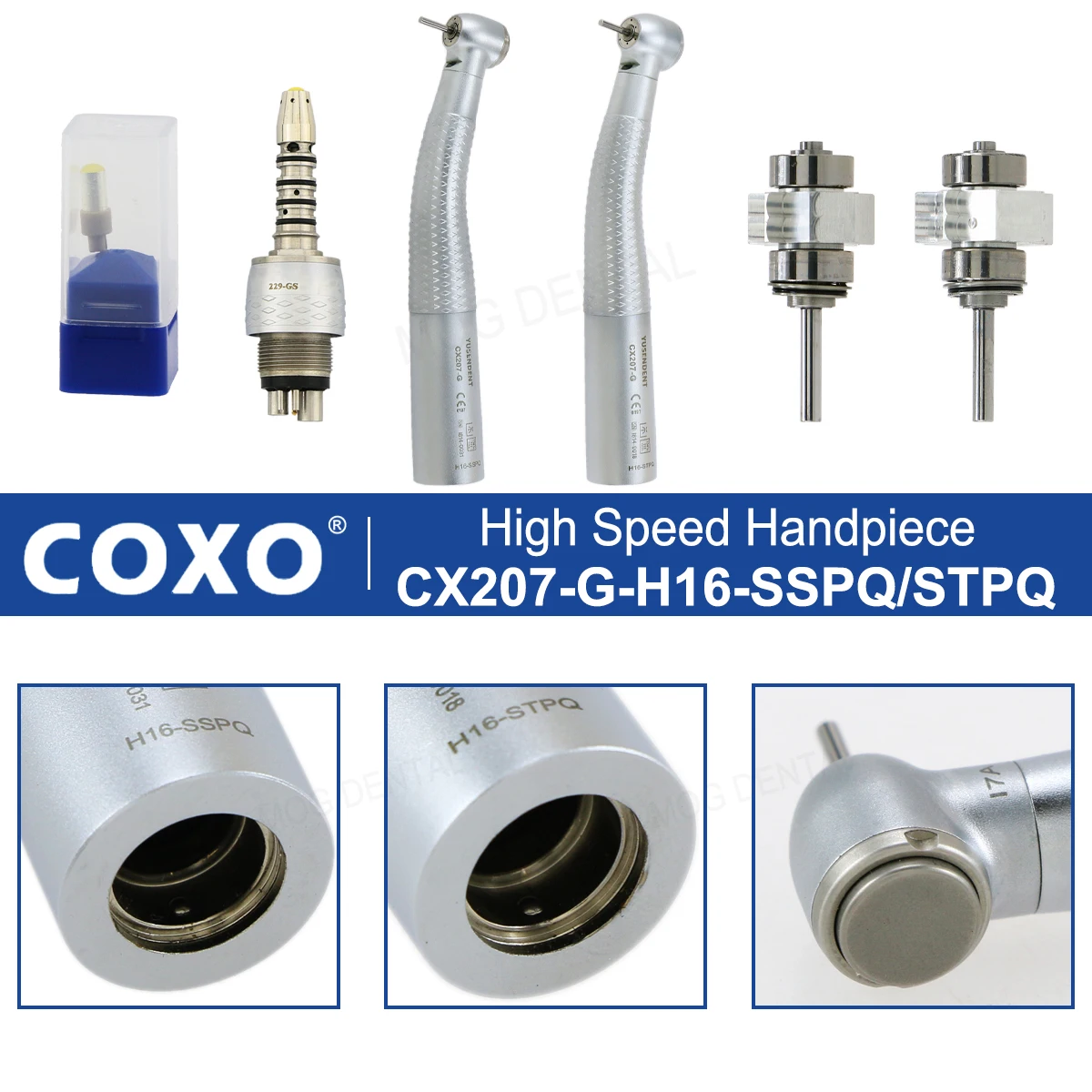 COXO YUSENDENT Dental высокоскоростной наконечник волоконно-оптическая воздушная турбина стандартная/крутящая головка наконечник муфта 6-контактный подходит Sirona