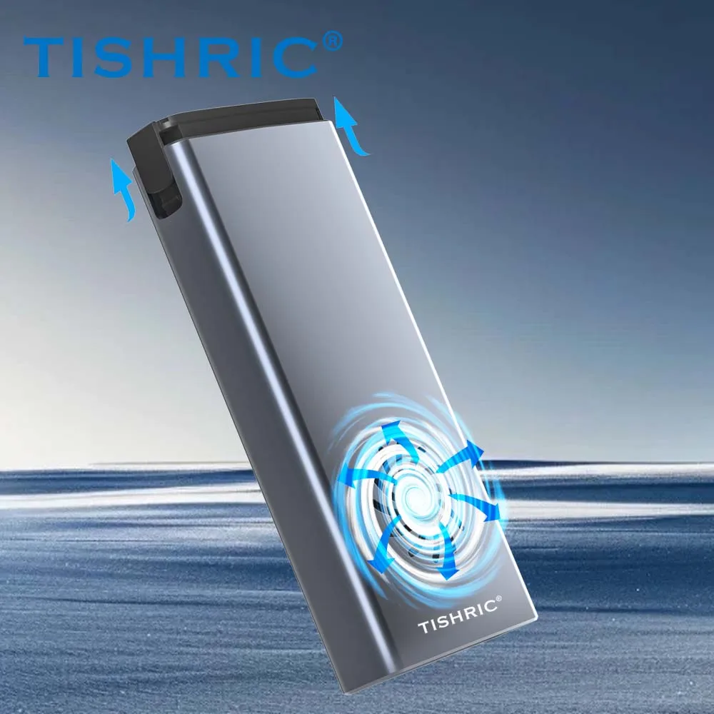 TISHRIC 10 Гбит/с/20 Гбит/с M.2 M/B + M-Key SSD M2 NVME Корпус внешнего жесткого диска с одним/двойным протоколом и охлаждающим вентилятором для игр