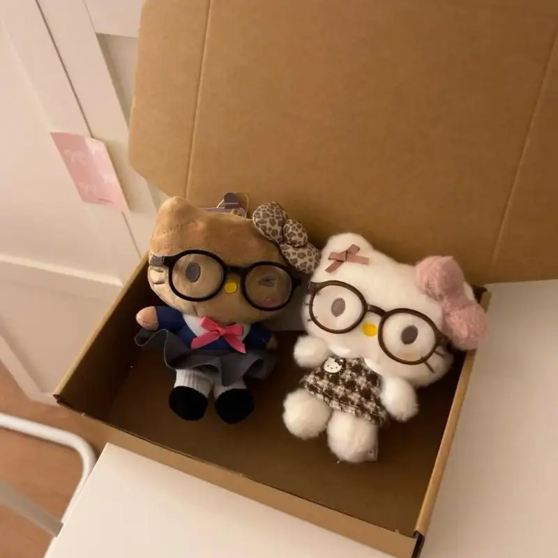 Фото Kawaii Sanrio Hello Kitty Jk, униформа, брелок, милый мультяшный Kt Cat, очки, подвеска для девочек, изысканная сумка, аксессуары, подарок №4