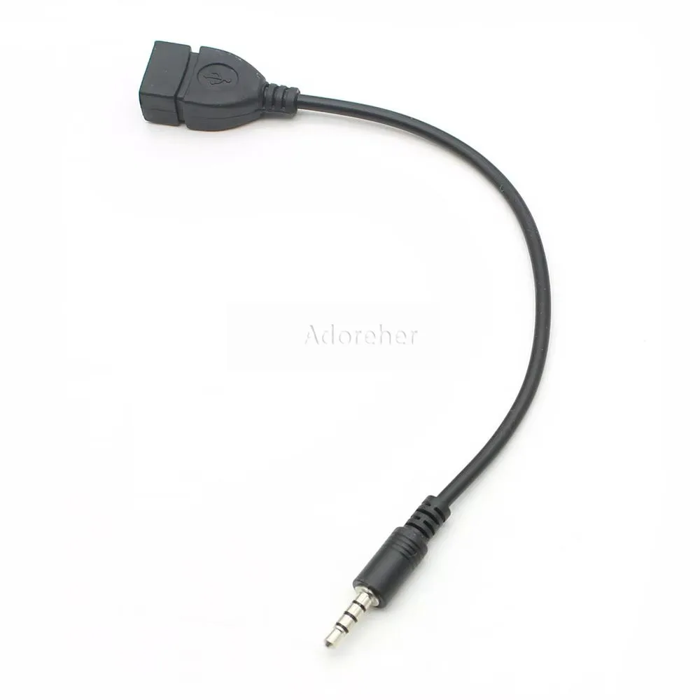 Фото Для автомобиля MP3 динамик U диск USB флэш-накопитель конвертер адаптер разъем 3,5 AUX аудио разъем к USB 2.0 конвертер Aux кабель шнур №4
