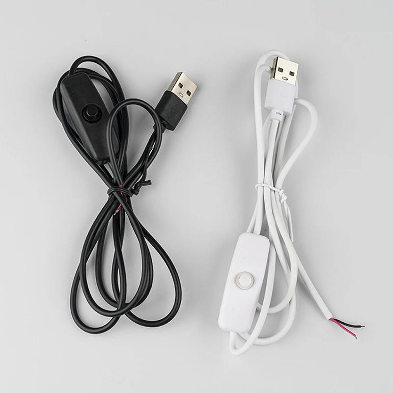 Фото 1 м/1,5 м USB-кабель «папа» на 2-ядерный соединительный кабель 5 В, переключатель питания, провод 501, кнопка ВКЛ. ВЫКЛ. 2 А для светодиодной ленты, лампы накаливания №3