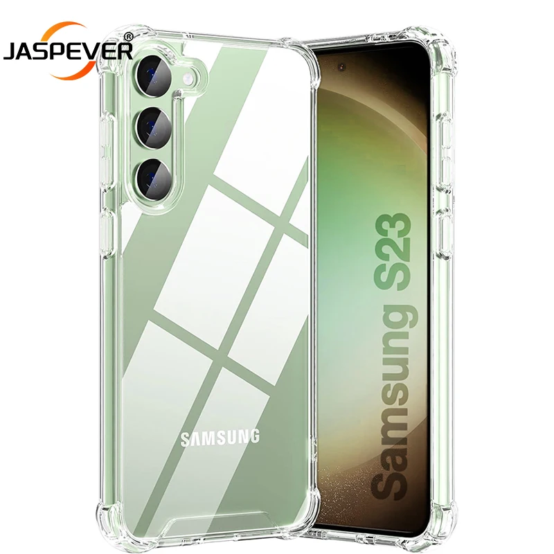 Гибридный противоударный Прозрачный жесткий чехол для Samsung Galaxy S24 S23 S22 S21, Ультратонкий силиконовый мягкий чехол для S21 S23 FE S24 S22 Plus