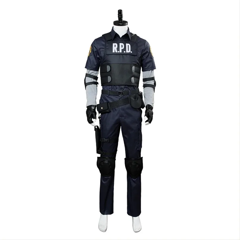 Фото Biohazard Resident 4 Remake Leon S Kennedy Evil Косплей Костюм Куртка Пальто Топы Брюки Мужская фантазийная одежда Костюм для вечеринки на Хэллоуин №2