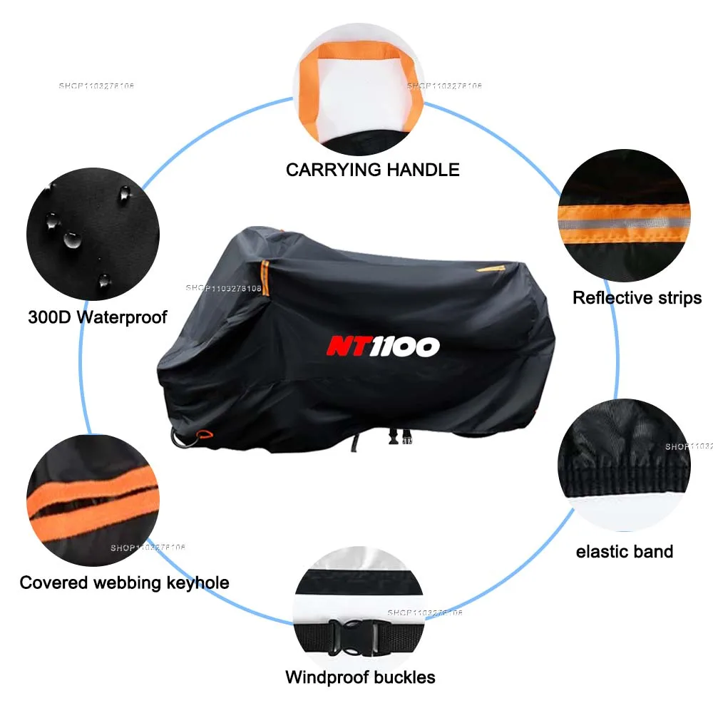 Фото Чехол для мотоцикла HONDA NT1100 NT 1100 2022 2023, водонепроницаемый уличный всесезонный пылезащитный УФ-защитный чехол от дождя для мотоцикла №2