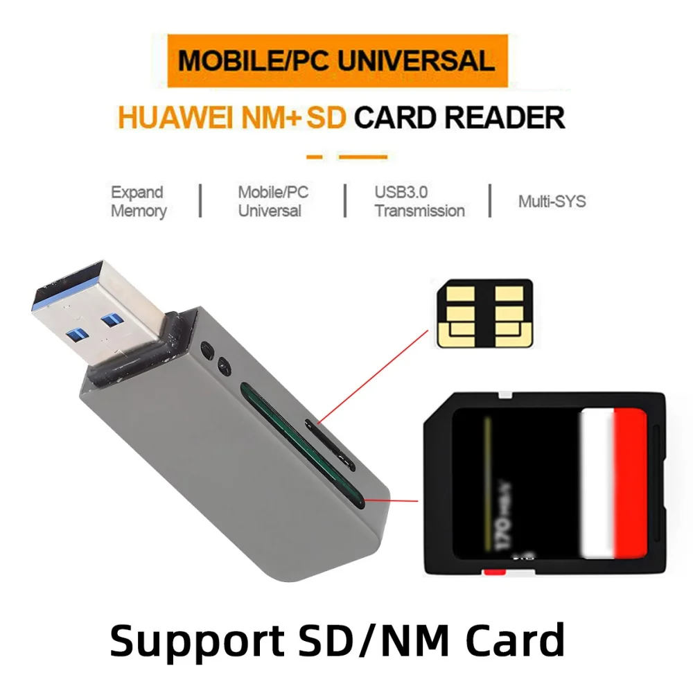Фото CY USB 3.0 для Nano Memory NM Card & SD Card Reader Writer для камеры, ноутбука, планшета и серийного телефона Mate №3