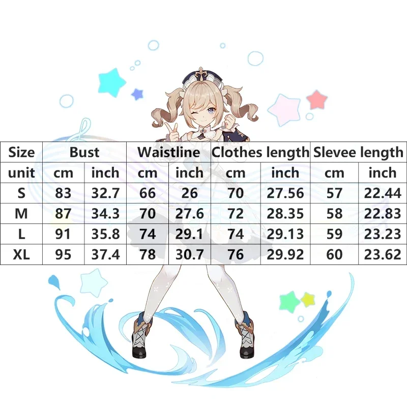 Game Genshin Impact Barbara Gunnhildr Cosplay Costume Wig Cute Maid Dress Women Halloween Costume (art.: 3920cb23dfd15) - 3920cb23dfd15