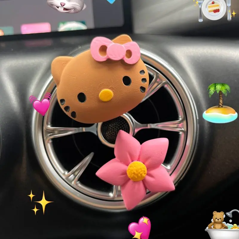 Новинка, освежитель воздуха Sanrio для автомобиля, освежитель воздуха, освежитель воздуха для автомобиля с мультипликационным рисунком Kuromi Cinnamoroll Melody, аксессуары для автомобиля, диффузный декор для автомобиля