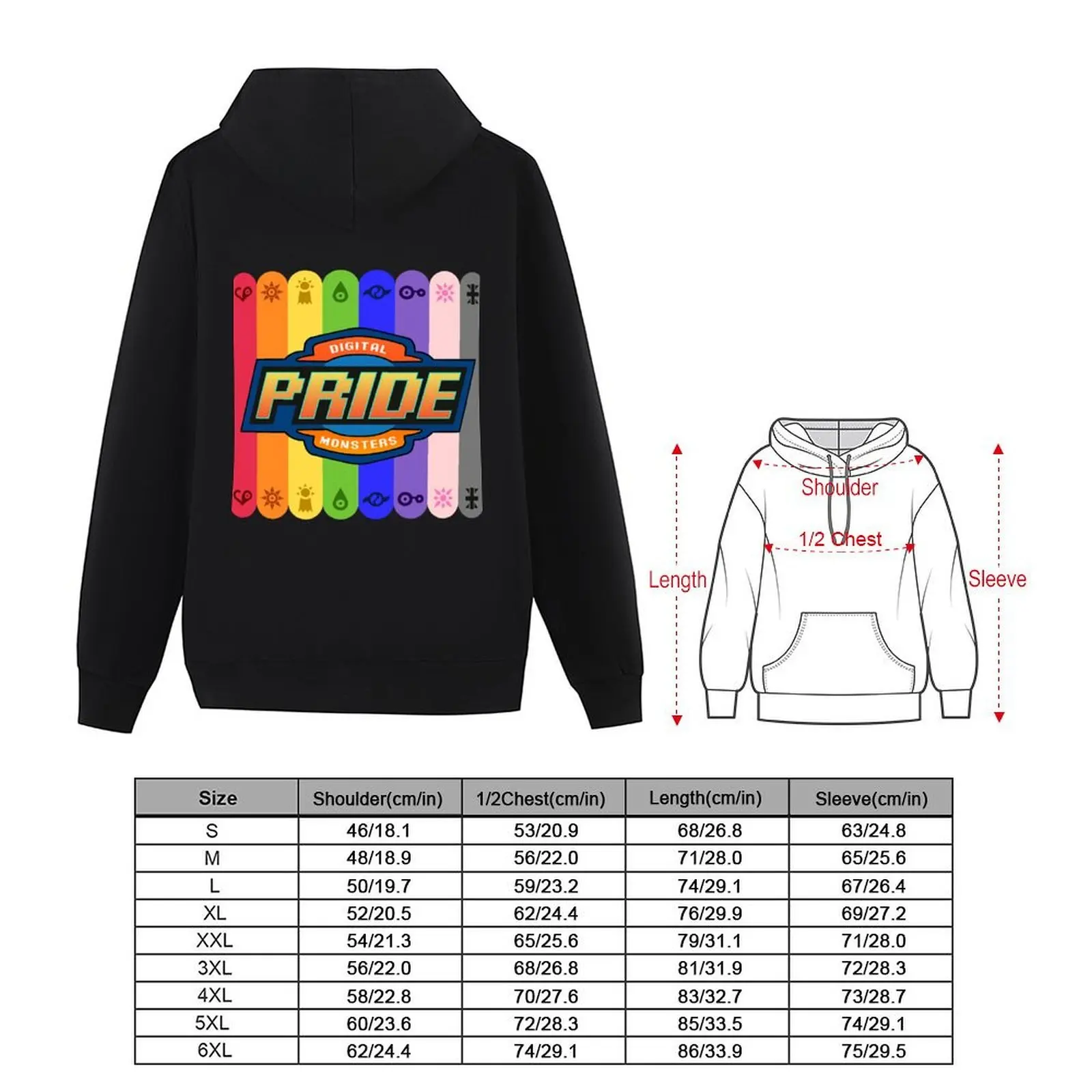 Фото Digimon Pride Толстовка с капюшоном для мужчин, мужская одежда, модная мужская толстовка большого размера в японском стиле №5