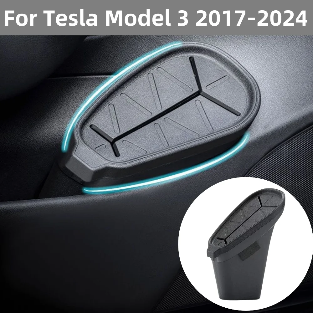 Для мусорного бака Tesla Model 3 2017-2024 с крышкой, боковая дверь, ящик для хранения, органайзер (левая передняя Боковая дверь), интерьер автомобиля