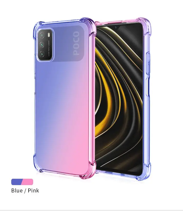 Фото Подходит для Xiaomi Poco M3 Fusion, градиентный цветной противоударный Модный чехол для телефона №2