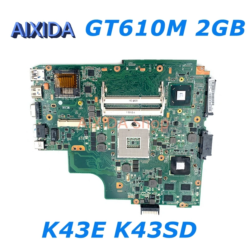 AIXIDA K43SD для ASUS K43E K43SD REV 4,1 материнская плата HM65 DDR3 с GT610M 2 Гб GPU материнская плата для ноутбука полный тест