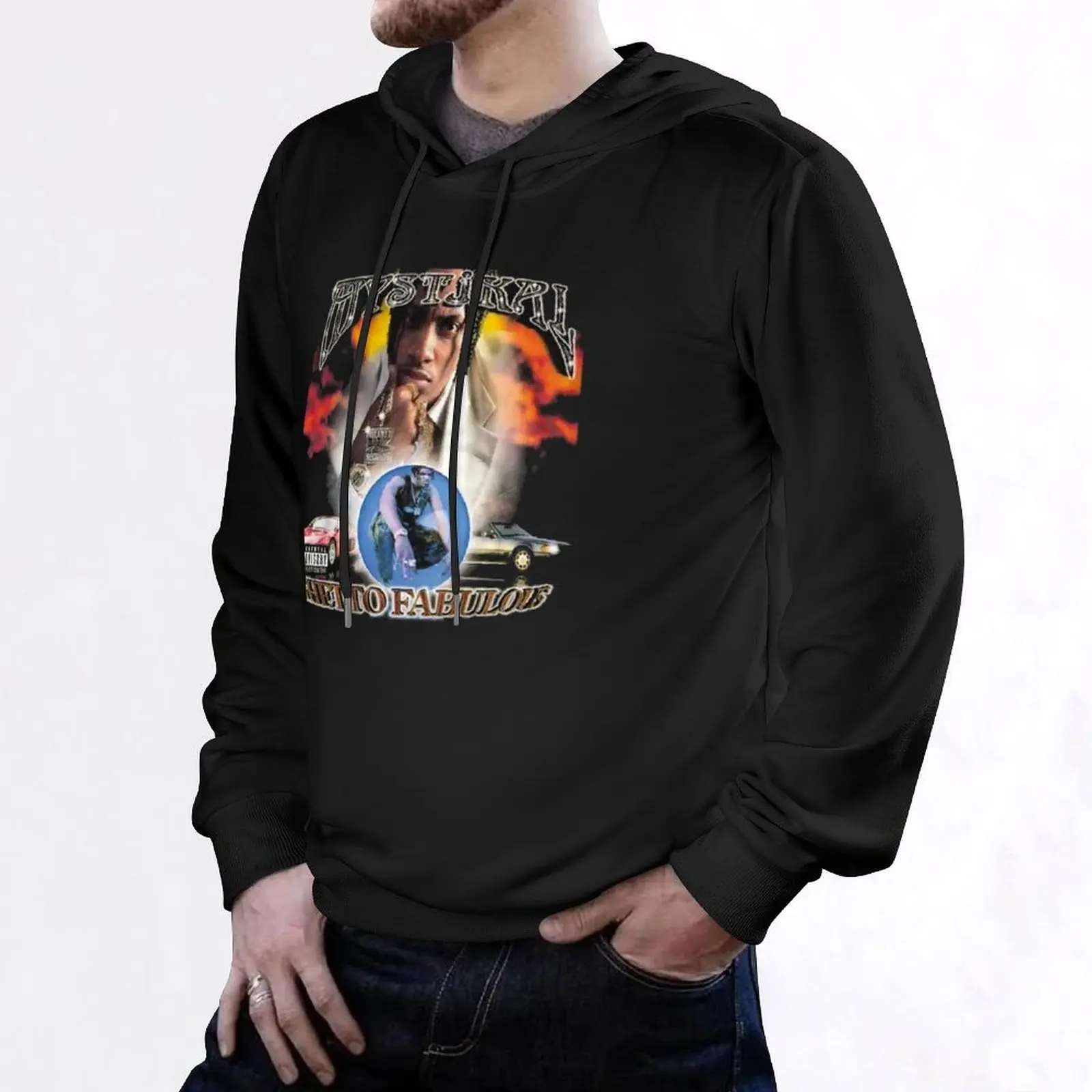 Винтажная рубашка Mystikal Ghetto Fabulous, винтажная футболка, рубашка группы, рэп-футболка с капюшоном, осенние новинки, мужская одежда, мужская толстовка (art.: 3920d21dddc4b) - 3920d21dddc4b