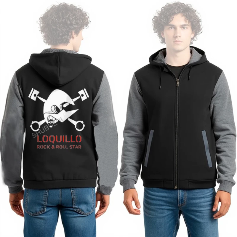 Camiseta Loquillo Y Los Trogloditas Negra Топ Рождественские подарки мужская брендовая зимняя толстовка хлопковый топ свободная флисовая куртка с капюшоном