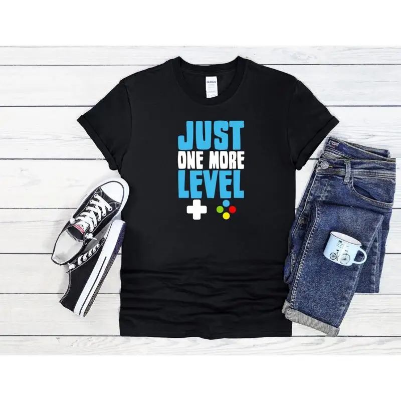 Just One More Level Game Level Up Мужчины Женщины Унисекс Футболка Толстовка Бейсбол 3735 Мужская одежда