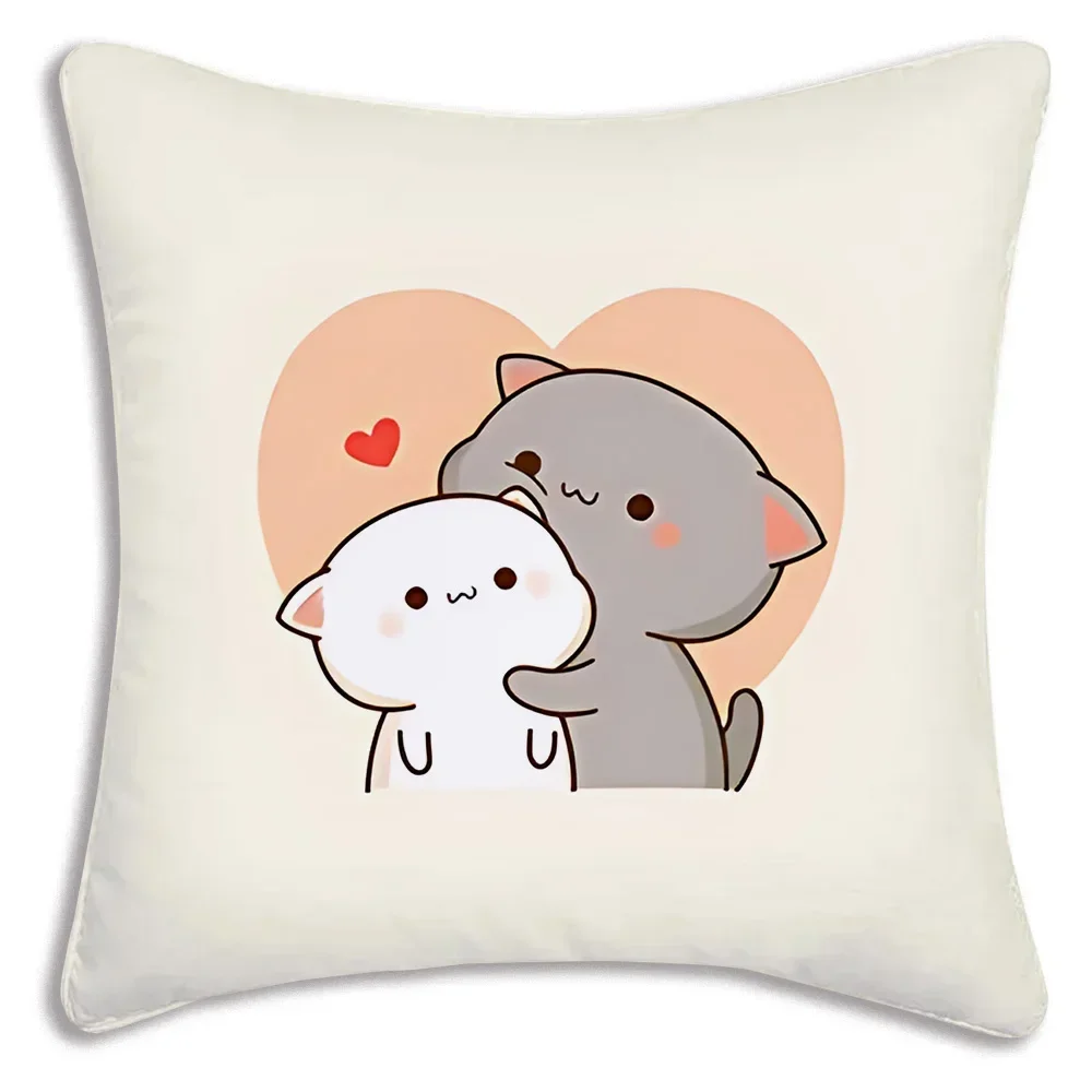 Фото Dakimakura Mochi персиковый кот Kawaii наволочка мультяшный диван декоративная домашняя двусторонняя печать короткая милая подушка №5