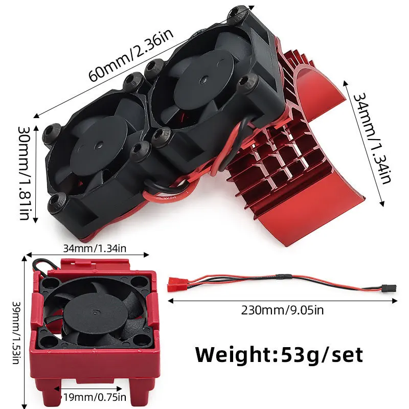Фото VXL-3S Velineon ESC Охлаждающий вентилятор 3340 и 540 Комплект радиатора двигателя для Traxxas Bandit Rustler Stampede Slash 2WD/4X4 VXL Запчасти №2