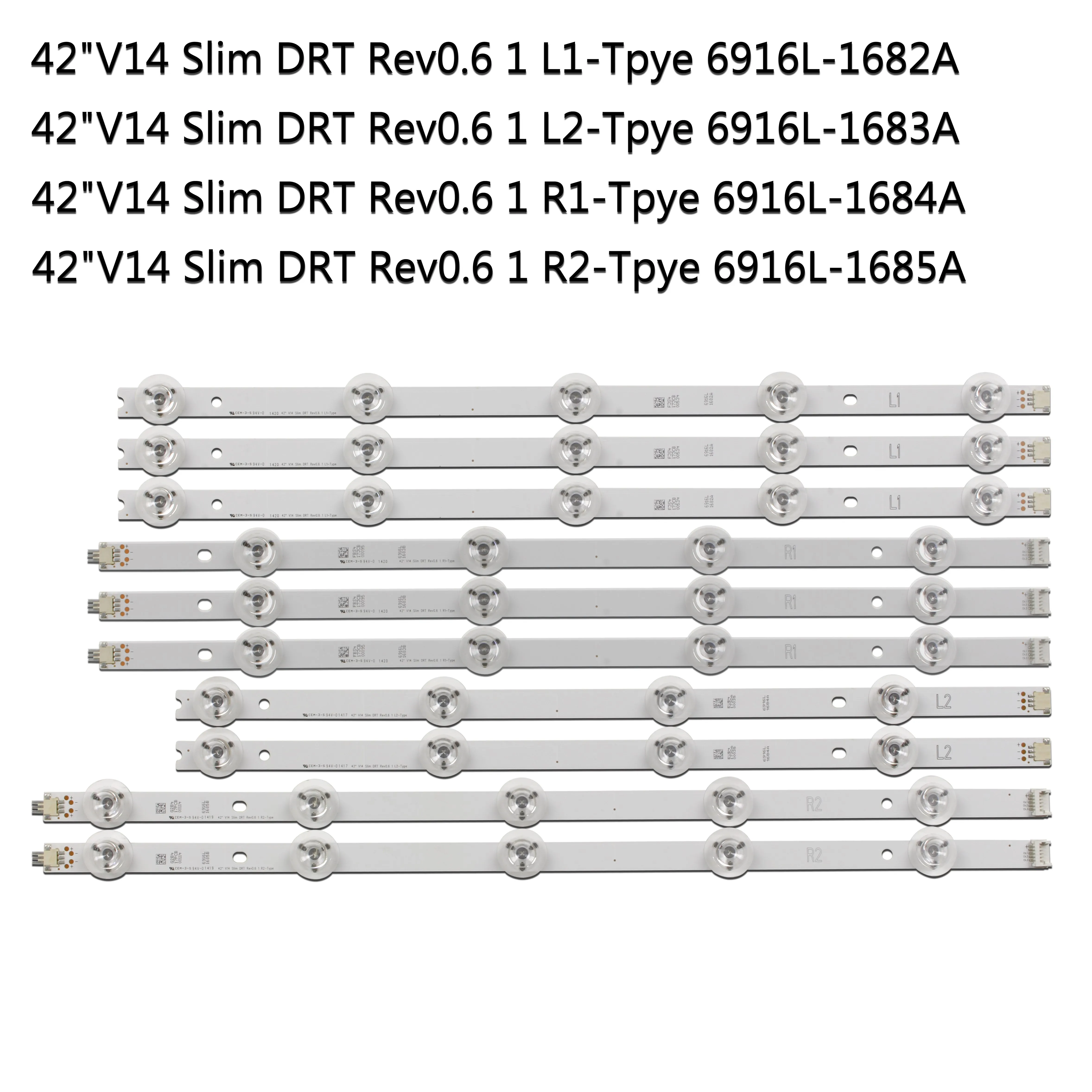 10 комплектов светодиодной подсветки для 42 дюйма V14 Slim DRT Rev0.6 6916L 1682A 1684A 1683B 1685B LC420DUH LG42LB673 42LY970H 42LB671V 42LB700V