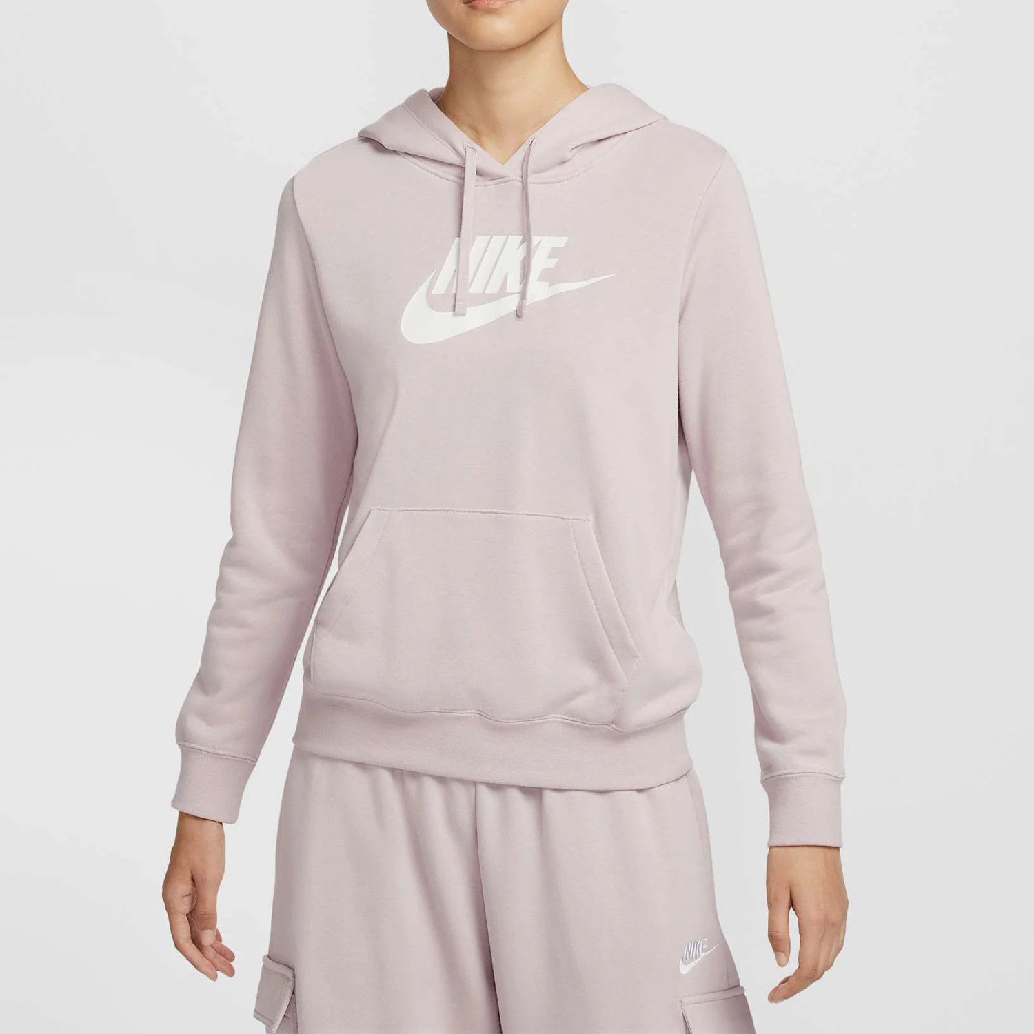 Nike Genuine 2024, новая зимняя женская свободная теплая спортивная толстовка DQ5776-019