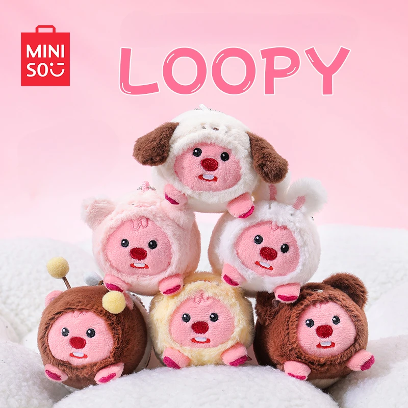 MINISO LOOPY серия плюшевых подвесок, переодевание, маленькие куклы-бобри, каваи, украшения для комнаты, детские игрушки, подарки на день рождения