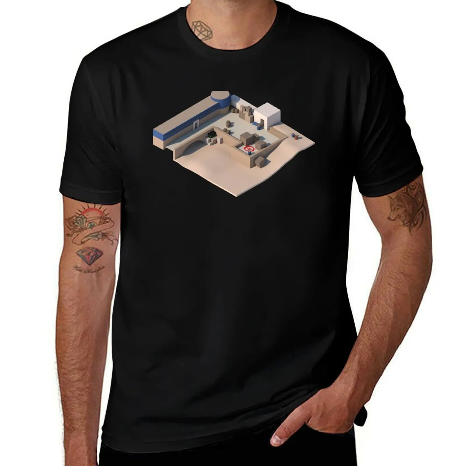 de_dust2 A Site CSGO футболка мужские футболки футболки с рисунком для мужчин футболки с рисунком