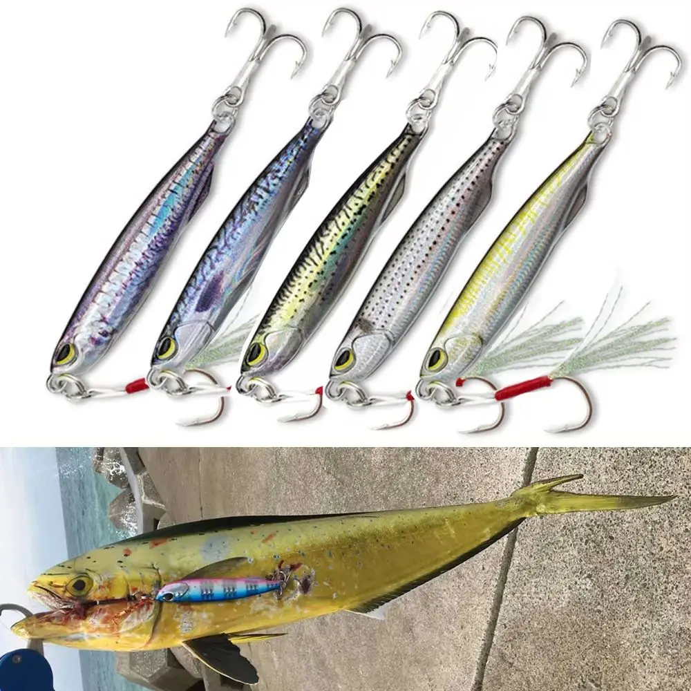 Фото 30 г40 г 60 г 80 г Drag Metal Cast Slim Jig Deepsea Shore Casting Медленный джиг Скумбрия Искусственная приманка Морская рыболовная приманка Mahi Tuna №2