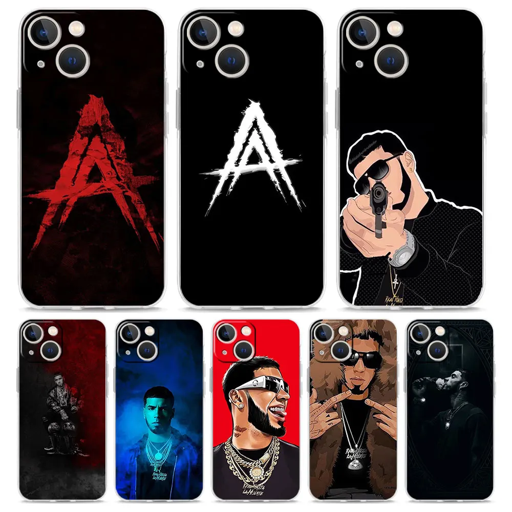 Чехол для телефона для iPhone 16, 15, 14, 13, 12, 11 Pro Max XS X XR 7 8 Plus, мягкий противоударный прозрачный чехол из ТПУ, рэпер, Anuel AA