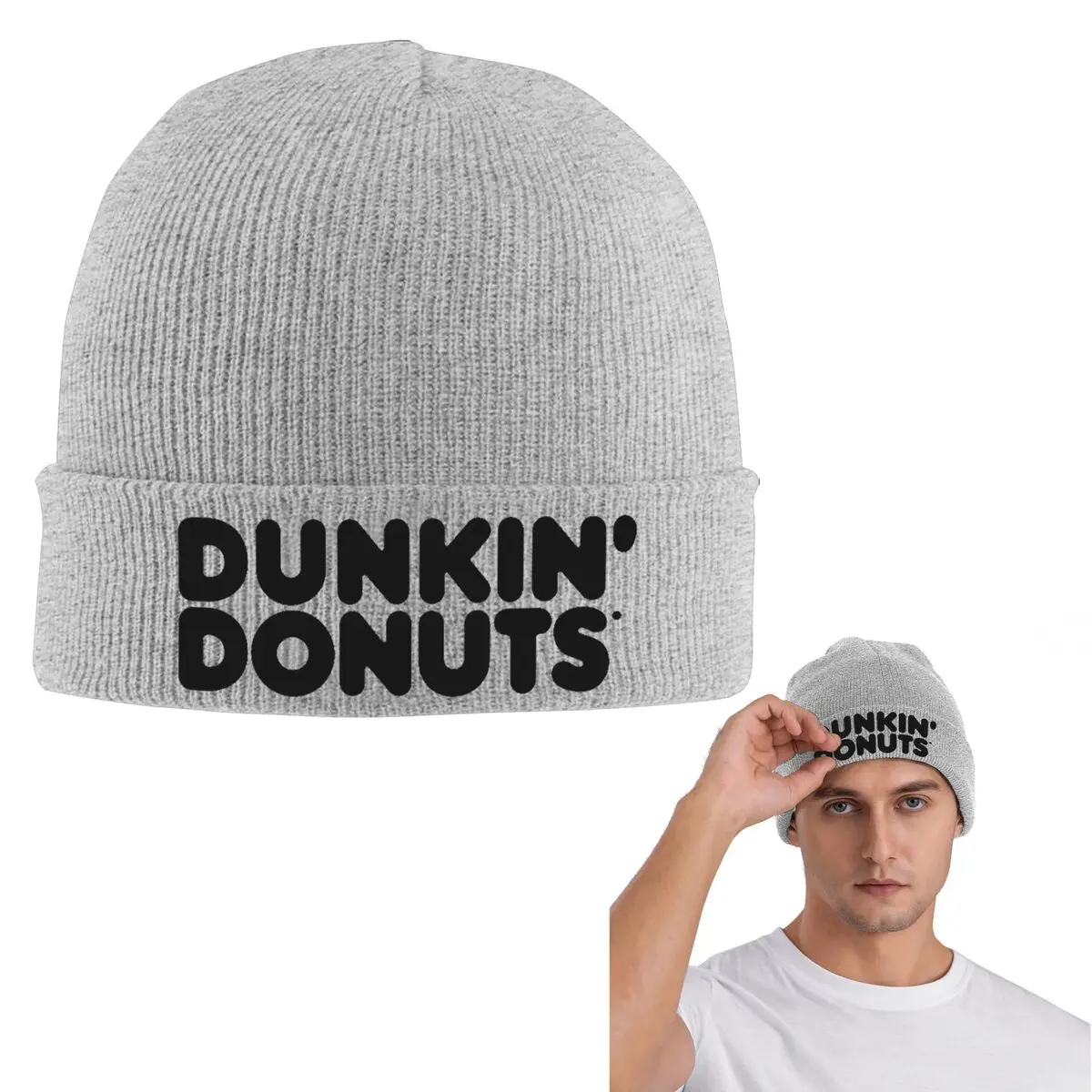 Теплая вязаная шапка с логотипом Dunkin Donuts, шляпа в стиле хип-хоп, осенне-зимние уличные шапочки, шапки для взрослых унисекс