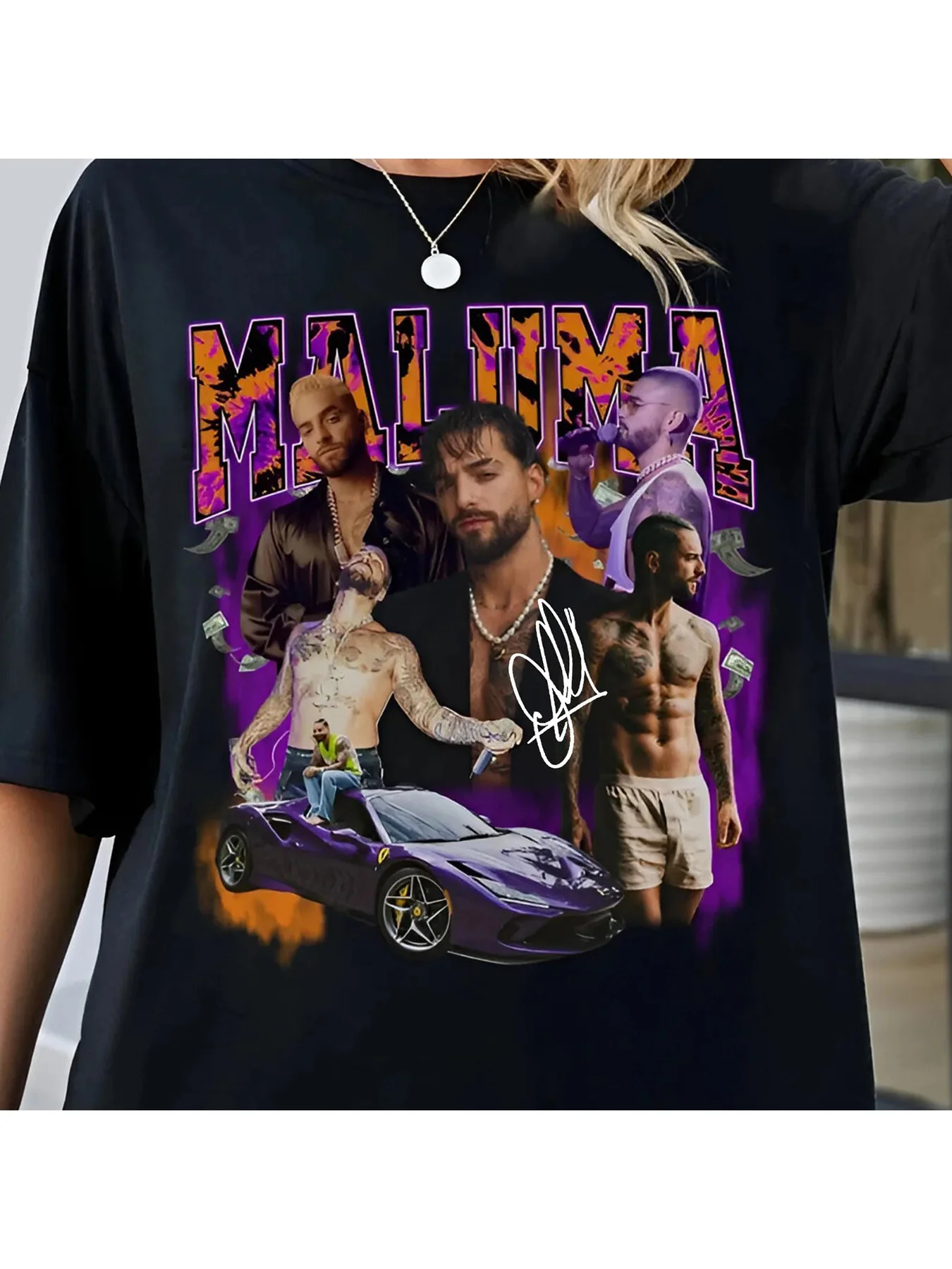2025 Редкая хлопковая мужская футболка Maluma Singer, черная S-2345XL, K917, одежда, мужская футболка, мужская рубашка, подарки для парня