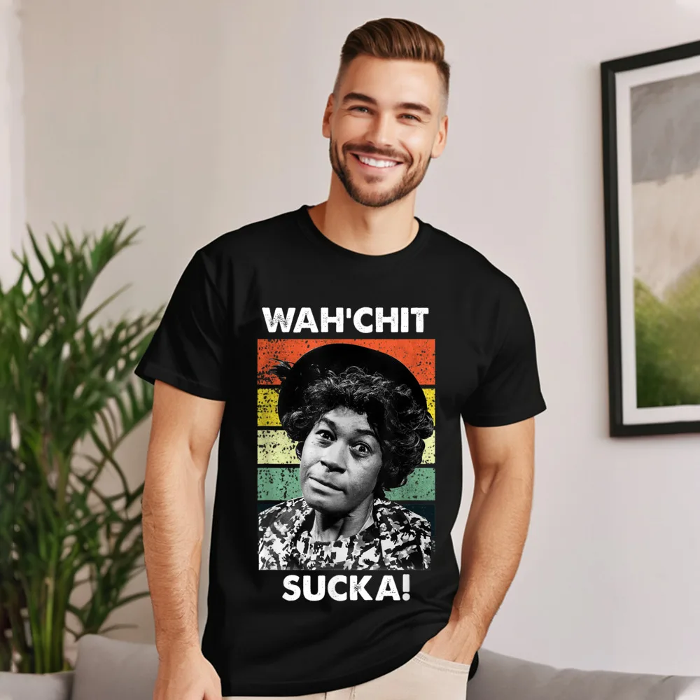 WAHCHIT SUCKA Watch It Sucka Short Sleeve Tops & Tees Crewneck Premium Cotton Women's T Shirts Group Tops T Shirt Hip Hop