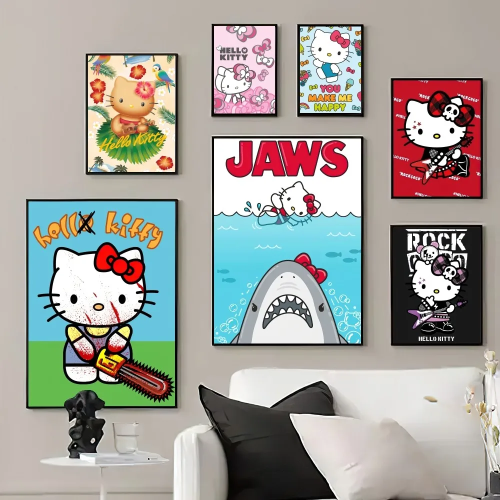 MINISO Hello Kitty Милый Постер принты настенные картины гостиная украшение для дома