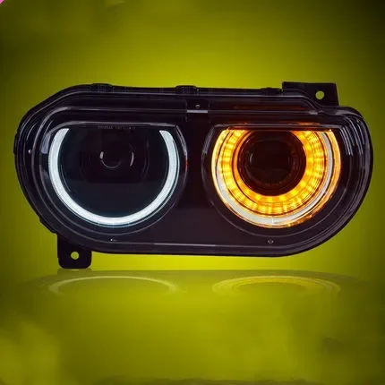 Светодиодные ксеноновые фары HID для Dodge Challenger Angel Eyes DRL дневные ходовые огни с указателем поворота автомобильные аксессуары