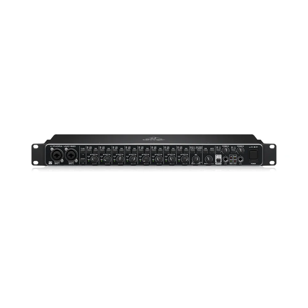 Фото Звуковая карта Behringer U-Phoria UMC1820, аудиоинтерфейс USB 2.0 с 18 входами/20 выходами и 8 микрофонными предусилителями Midas, студийное музыкальное оборудование №4