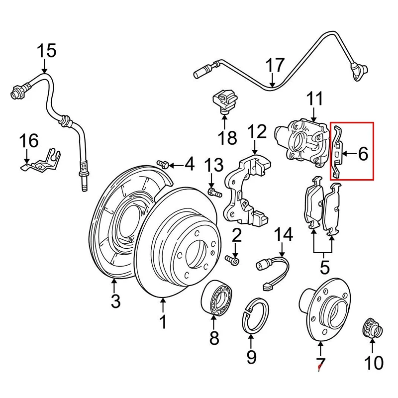 Фото Для BMW E30 E32 E34 E36 Z3 E46 ATE Набор из 2 зажимов для крепления задних тормозных колодок №3
