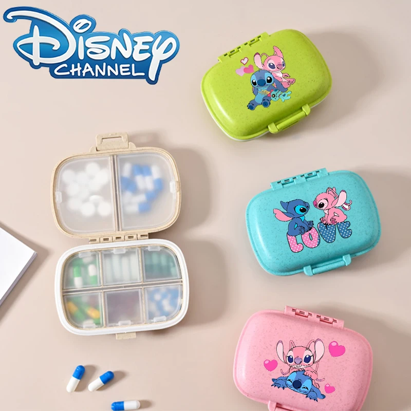 Коробка для хранения таблеток Disney Stitch для мужчин и женщин, аниме, детская милая сумка для конфет, домашние таблетки, влагостойкие упаковочные коробки