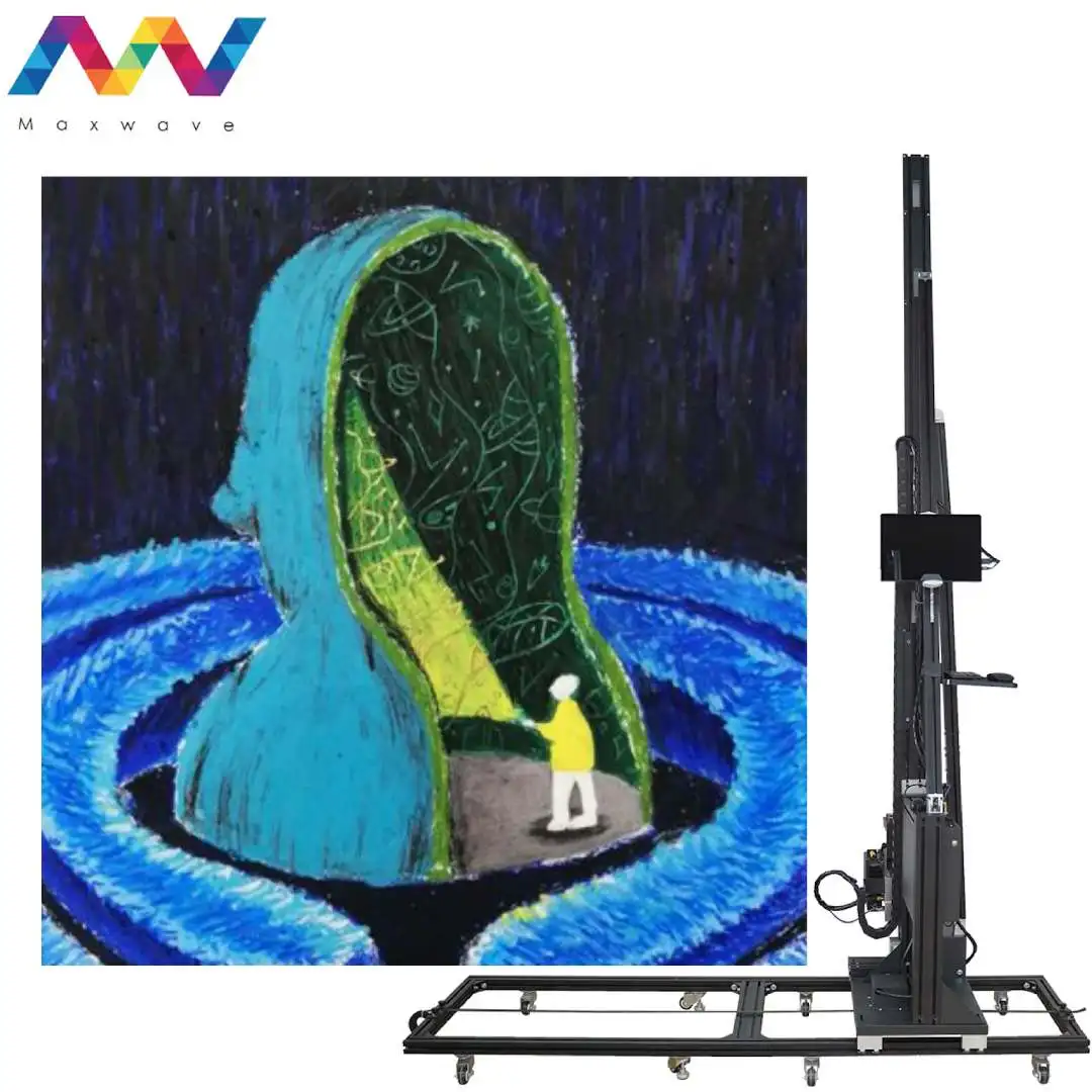 Портативный 7-цветный УФ-принтер |   Maxwave CMYKW+LM+LC |   Печать на кирпич/дереве/плитке |   Двухголовочная и колесная направляющая система |   Высокая скорость