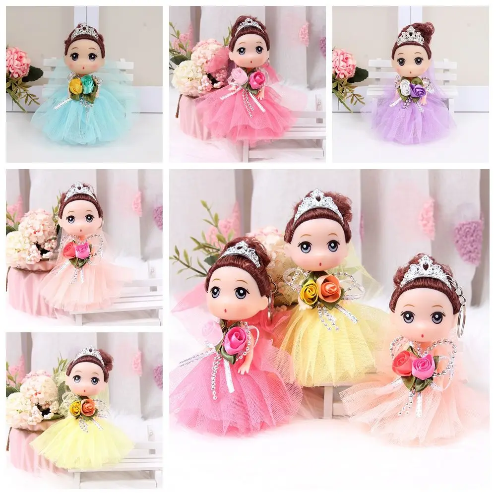 Фото 12 см, кукла принцессы BJD с большими глазами, подвижная корейская кукла для макияжа, 12 см, кукла Bjd, сладкие густые волосы, свадебное платье, мини-девушка, игровой домик №3